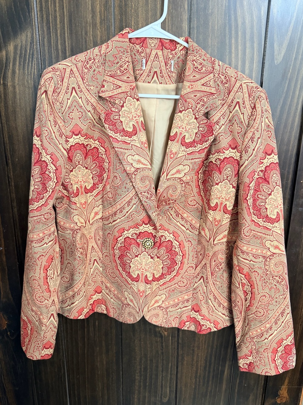 Judith Hart Collection Brocade Tapestry Blazer with Antique Button-Size:Large - Picture 5 of 7